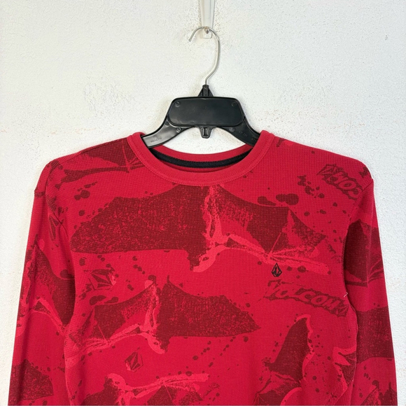 Volcom Rogan Printed Thermal T Shirt Sz. S/P Red - Picture 3 of 13